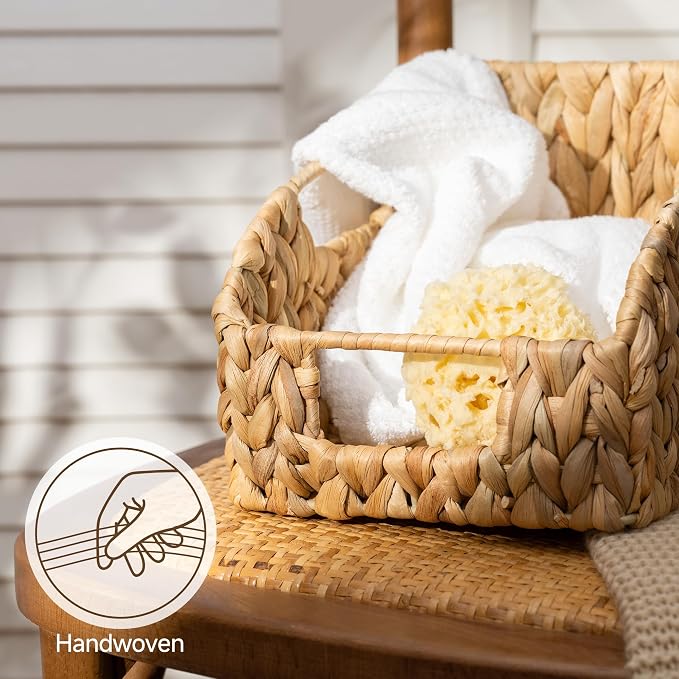 StorageWorks Water Hyacinth Pantry Storage Baskets, Wicker Baskets - Image 4