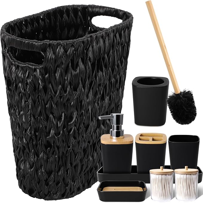 Black Bathroom Accessories Set by BetterbathroomwithXLHOME