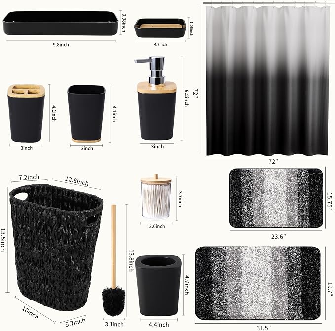 Black Bathroom Accessories Set - Image 3