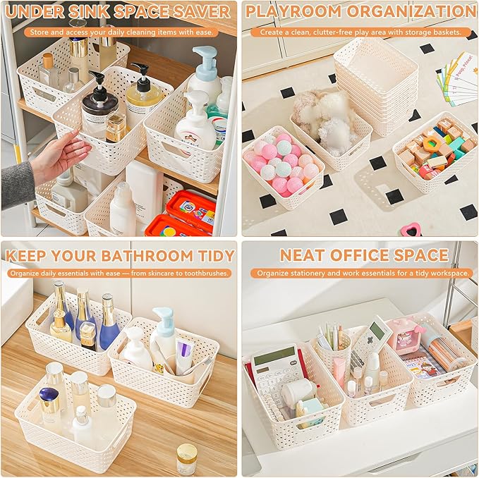12 Pack Plastic Storage Baskets - Image 6