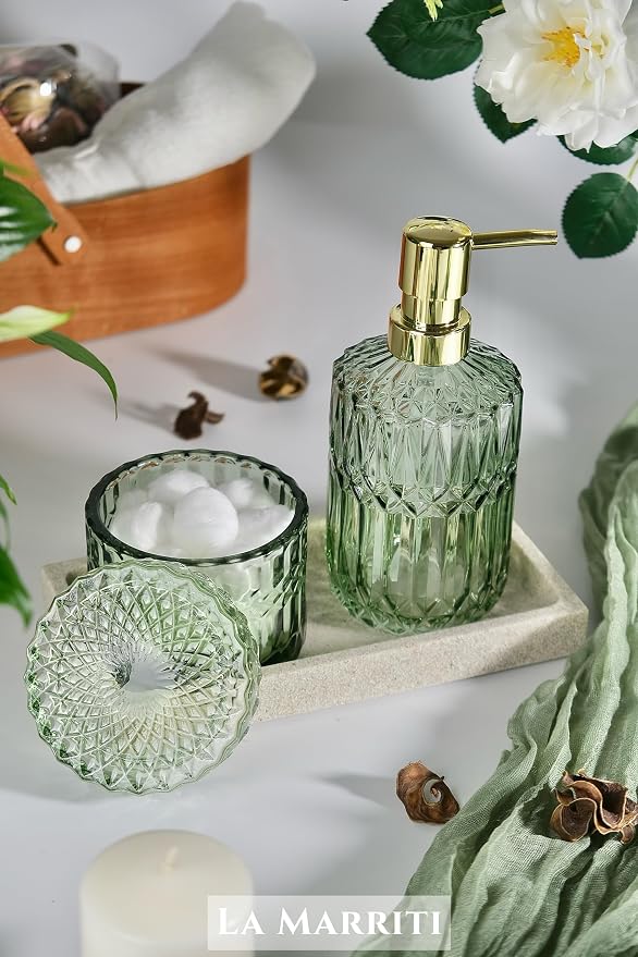 4pcs Glass Bathroom Accessories Set, Toothbrush Holder, Soap Dish, Soap - Image 6