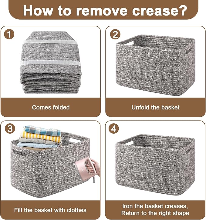 Storage Baskets for Organizing, Woven Decorative Baskets for Shelves - Image 7