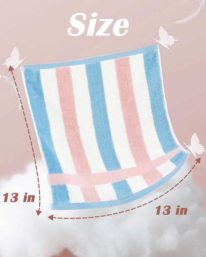 Jacquotha Cotton 12 Pack Striped Washcloths, 13 x 13 Inches, 3 Colors - Image 6