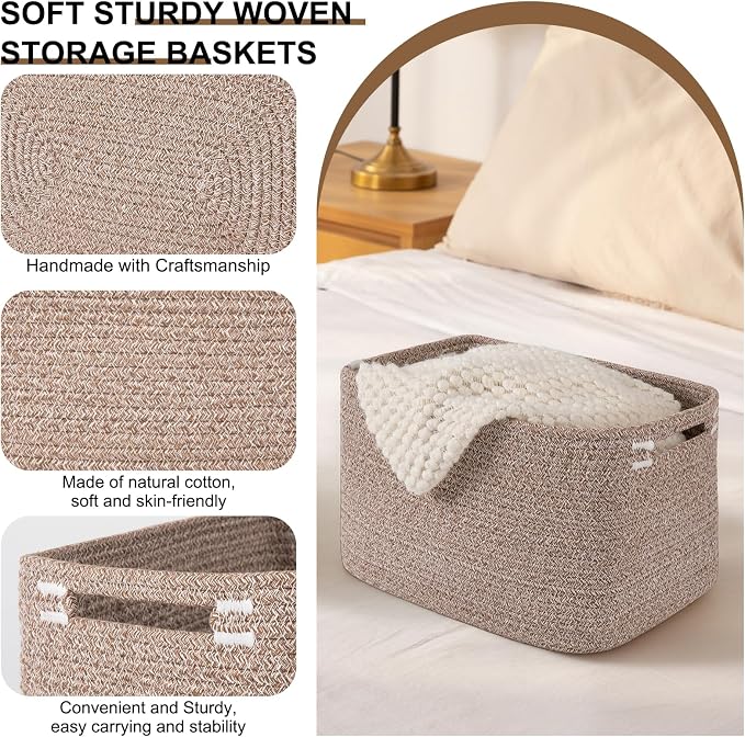 Storage Baskets for Organizing, Woven Decorative Baskets for Shelves - Image 3