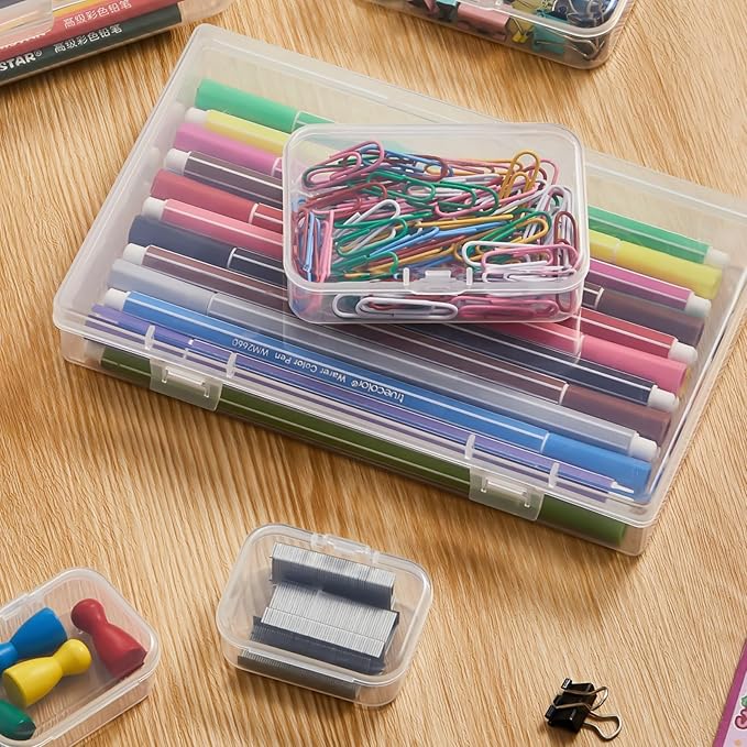 Goodma 24 Pieces Mixed Sizes Rectangular Empty Mini Clear Plastic Organizer - Image 5