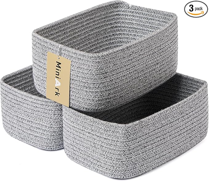 Small Storage Baskets for Organizing | Closet Organizer Bins | Shelf Toy Basket by MiniArkStorageBasketsHome