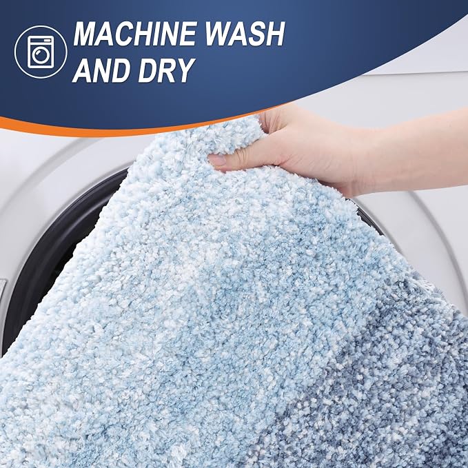 OLANLY Bathroom Rug Set 2 Piece, Soft Absorbent Microfiber Bath Rug Set - Image 5