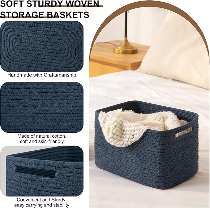 Storage Baskets for Organizing, Woven Decorative Baskets for Shelves - Image 3