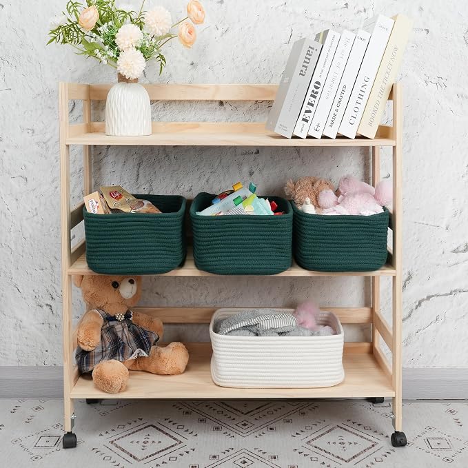 Small Woven Storage Baskets 12“X8”X5“ Decorative Rope Bins - Image 4