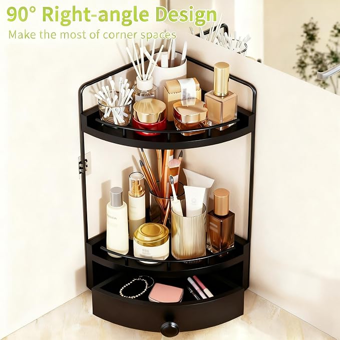 2-Tier Corner Bathroom Counter Organizer - Image 5
