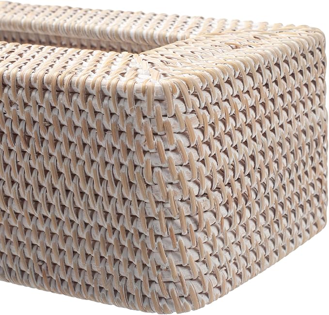 Rattan Tissue Box Cover Natural Woven Facial Napkin Holder Rectangular 10 x 6.1 - Image 5