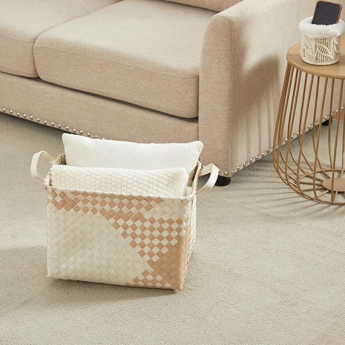 BROWNLILY Handwoven Clothes Basket Laundry Hampers Large Wicker Storage Baskets - Image 7