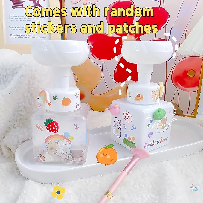 Flower Foam Dispenser Pump Bottle-250ml Reusable Plastic Soap Dispenser - Image 3