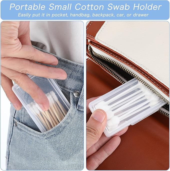 4 Pcs Cotton Swab Holder for Travel Portable Small Dental Floss Picks Case - Image 6