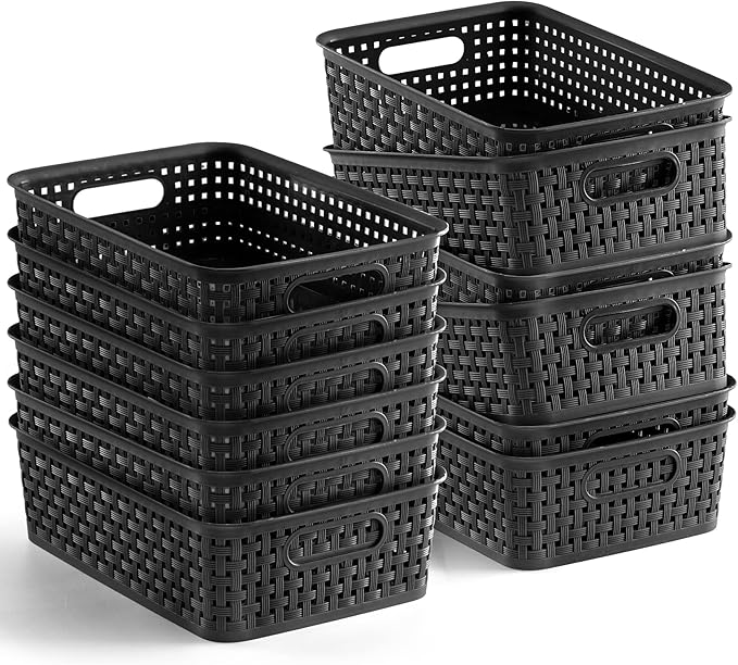 Plastic Storage Baskets, Small Pantry Organization and Storage Bins, Household by NETANY