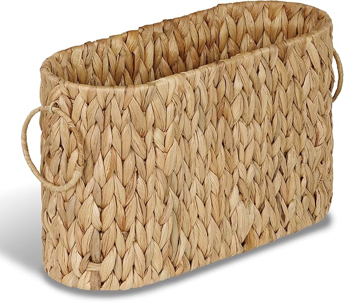 efluky Toilet Paper Storage Basket, Water Hyacinth Slim Toilet Paper Holder- by efluky