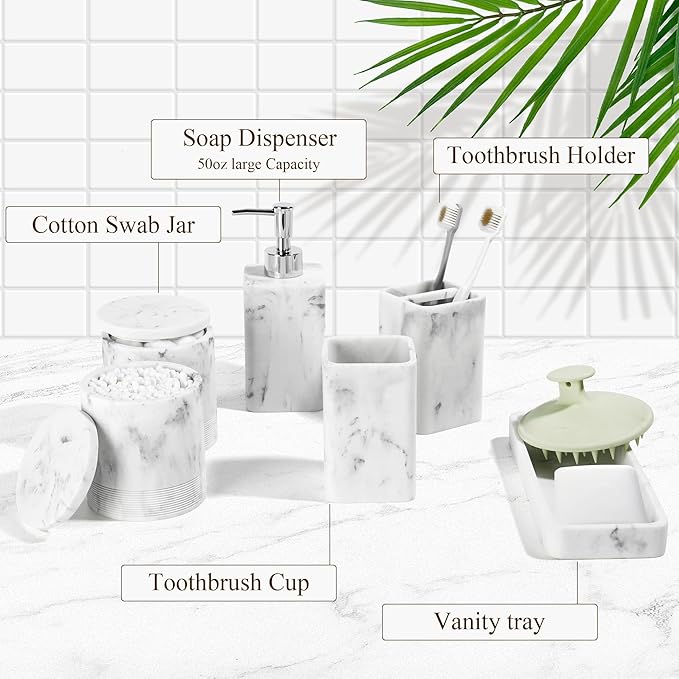 Bathroom Accessories Set, 6 Piece Bathroom Set - Image 6