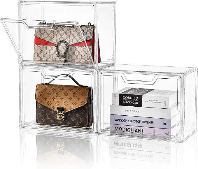 Purse Organizer for Closet, Purse Storage Box by Stebopum
