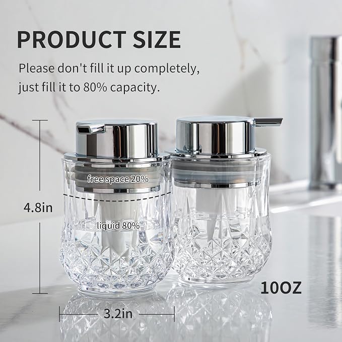 Enra Foaming Soap Dispenser Set- 2 Pack Bathroom Hand Foam Soap Dispensers - Image 2