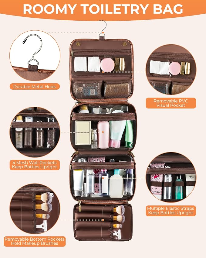 Elviros Hanging Travel Toiletry Bag Gift - Image 5
