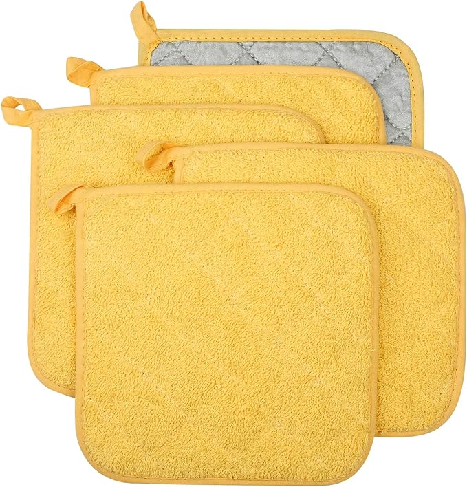 100% Cotton Kitchen Everyday Basic Terry Pot Holder Heat Resistant Coaster by Lifaith