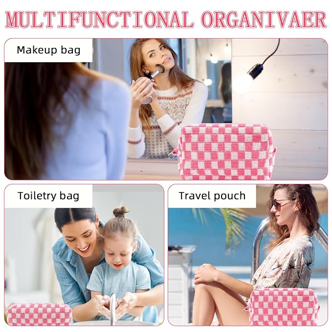 ZLFSRQ 2Pcs Checkered Pencil Case Cute Pencil Pouch - Image 3
