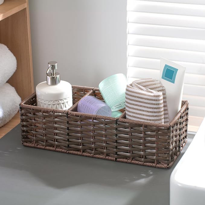 myHomeBody Wicker Basket With 3 Compartments, - Image 4