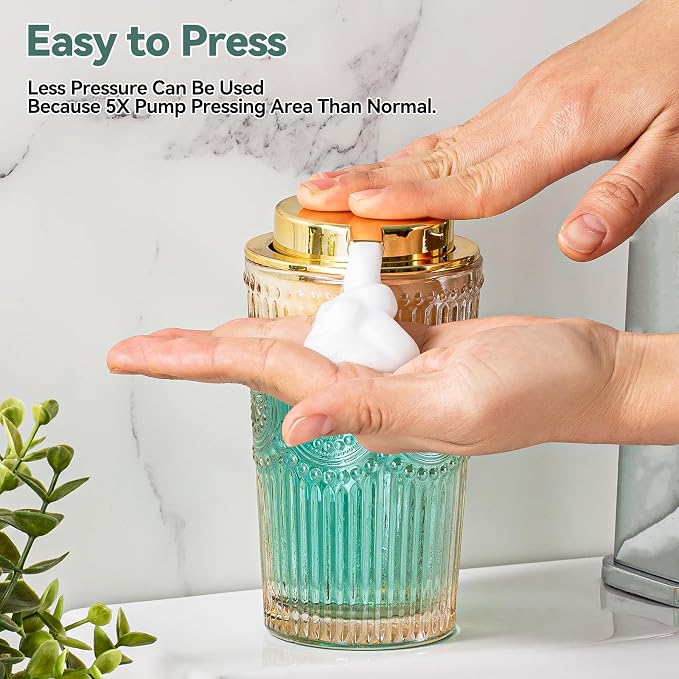 Gold Glass Foaming Soap Dispenser - Image 3