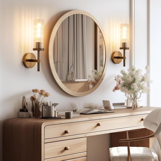 15" Knurled Bronze Hardwired Wall Sconces Set of 2, Bathroom Vanity Light - Image 6