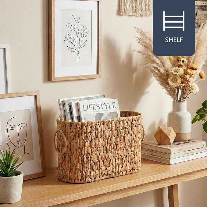 Toilet Paper Storage Basket, Water Hyacinth Toilet Paper Holder - Image 5