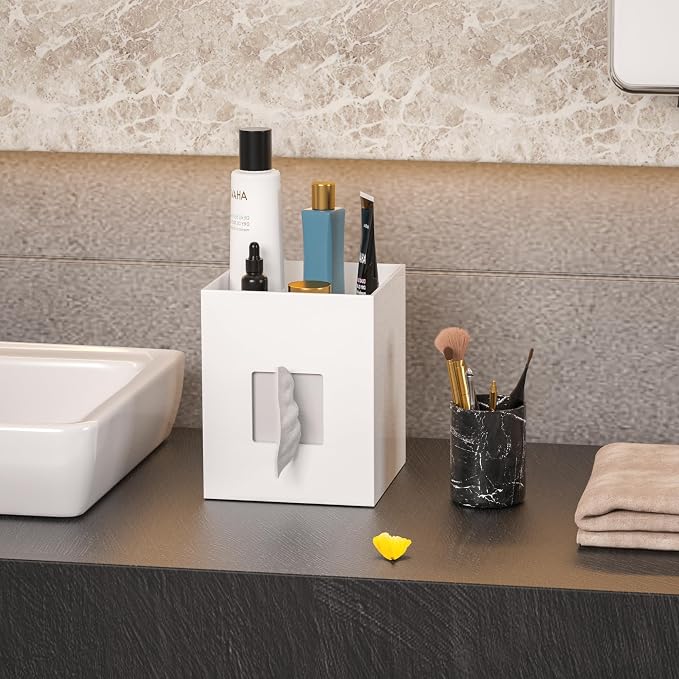 White Acrylic Tissue Box Cover - Image 5