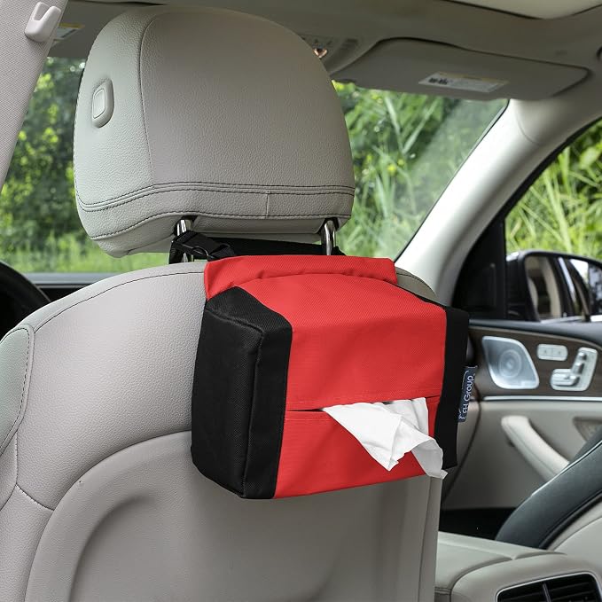 FH Group E-Z Travel Napkin Tissue Dispenser Holder fits Most Cars, and Vans Red - Image 3