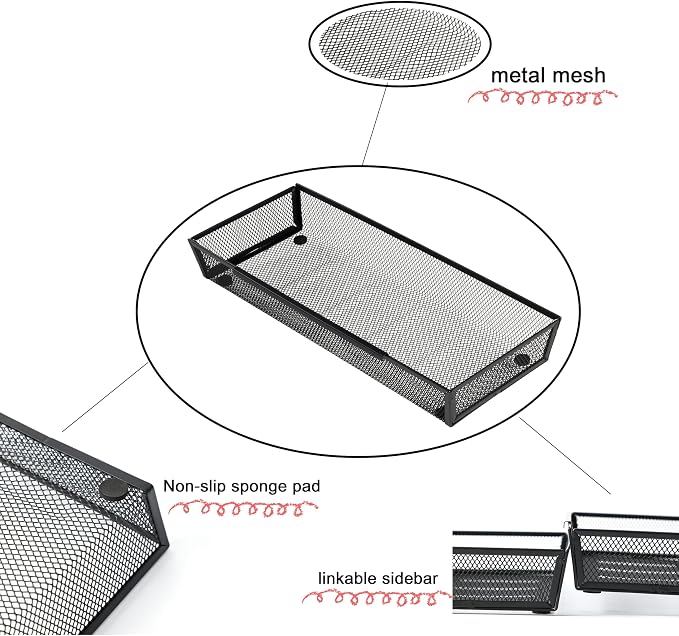 ihomecooker Mesh Tray Silverware Drawer Organizer Utensil Cutlery Tray Office - Image 6