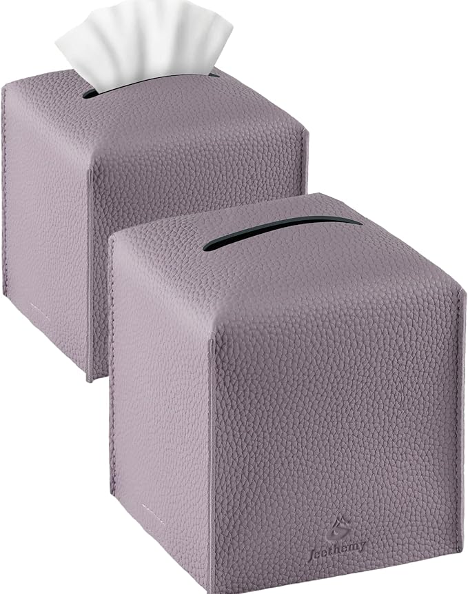 Tissue Box Cover, Jeethemy Square PU Leather Tissue Box Holder, Modern Tissue by Jeethemy