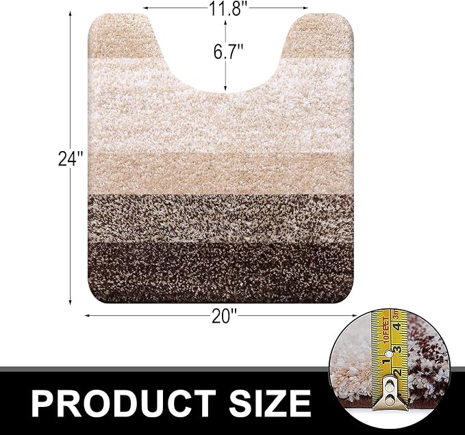 OLANLY Bathroom Rugs Sets 3 Piece, Soft Absorbent Microfiber Bath Mats and - Image 2