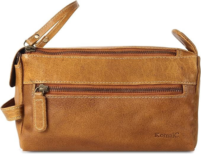 KomalC Premium Buffalo Leather Toiletry Bag - Image 2