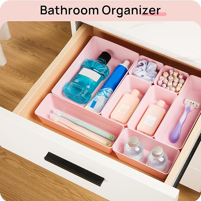 Vtopmart 72 PCS Plastic Drawer Organizers Set, 4-Size Versatile Bathroom and - Image 5