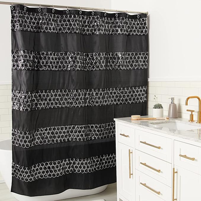 Zahari Home 13pc Sinatra Bathroom Shower Curtain Set Classic Shower Curtain & - Image 2