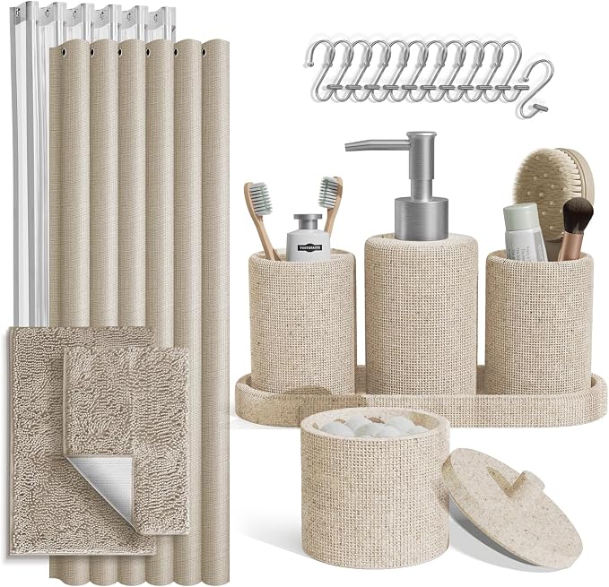 Clara Clark Beige Bathroom Set by ClaraClark