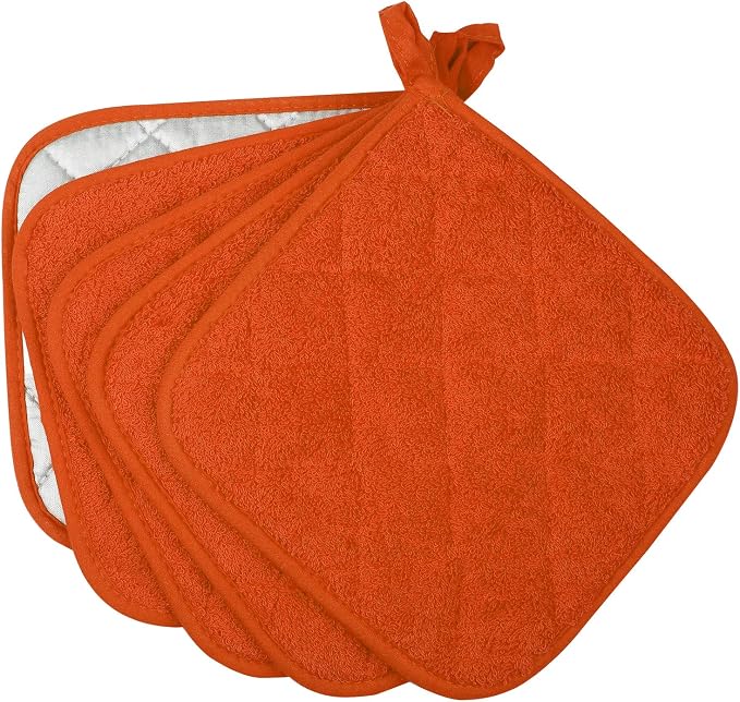 100% Cotton Kitchen Everyday Basic Terry Pot Holder Heat Resistant Coaster - Image 2