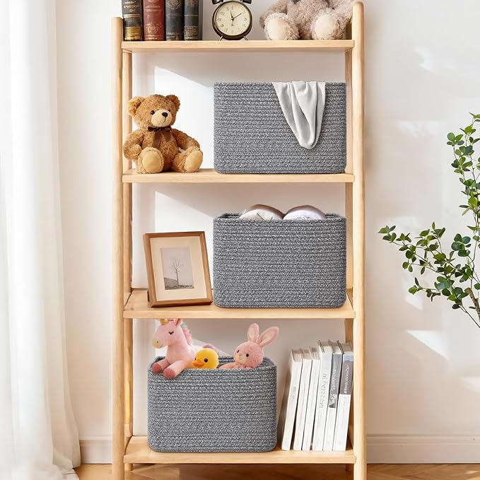 Storage Baskets for Organizing, 4 Pack Baskets for Shelves, Decorative Storage - Image 2