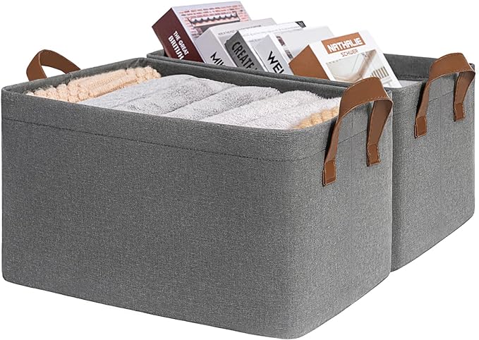 CHICVITA Storage Baskets for Organizing, Fabric Storage Bins for Clothes by CHICVITA