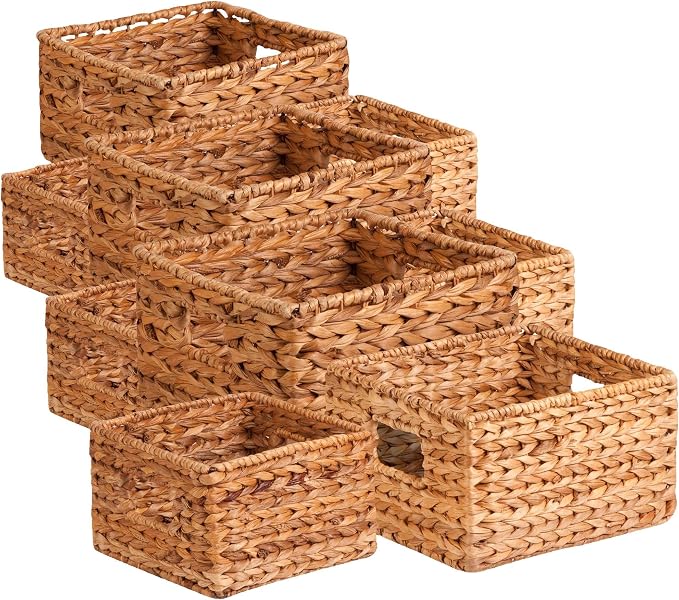Honey-Can-Do Banana Leaf Storage Baskets –Water Hyacinth Woven Basket, by Honey-Can-Do