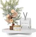 Round Decorative Tray Wood Bathroom Counter Organizer Farmhouse Kitchen Decor by zoocatia