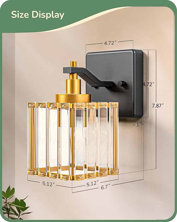 EDISHINE Wall Sconces Set of Two, Bathroom Light Fixtures - Image 4