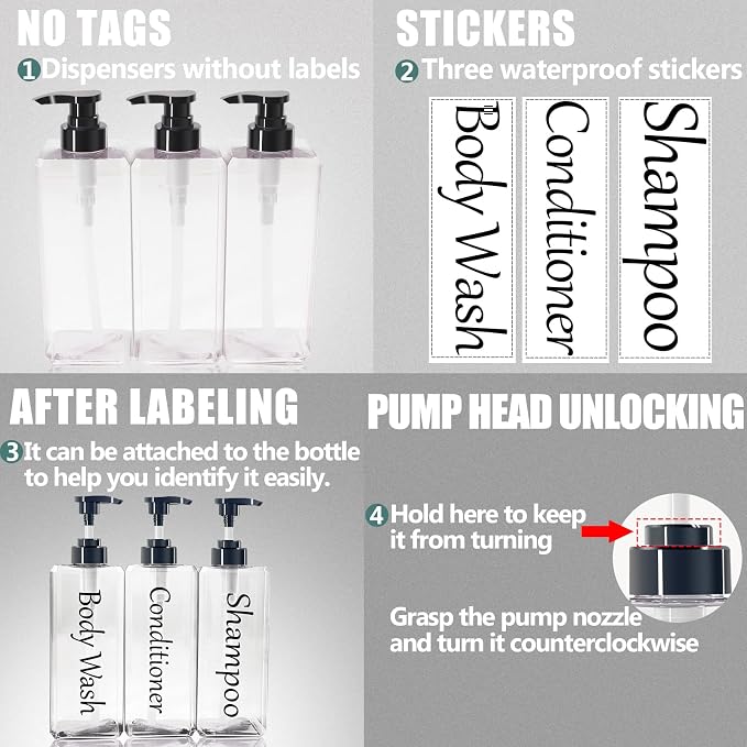 Shampoo and Conditioner Dispenser- Refillable & EmptyShampoo and Conditioner - Image 7