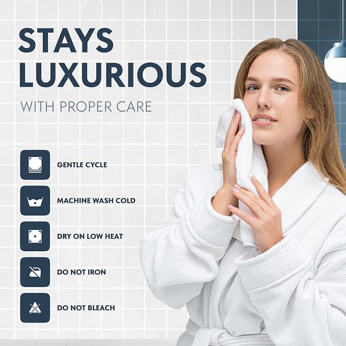 White Classic Luxury Cotton Washcloths 13x13 Inch - Image 4