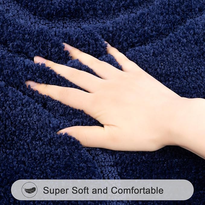 HEBE Bathroom Rugs Sets 5 Piece, Soft Absorbent Microfiber Bath Mat - Image 3