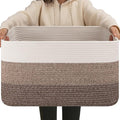 OIAHOMY Large Blanket Basket For Living Room, Rectangle Woven Baskets for by MasterofSpaceOptimization