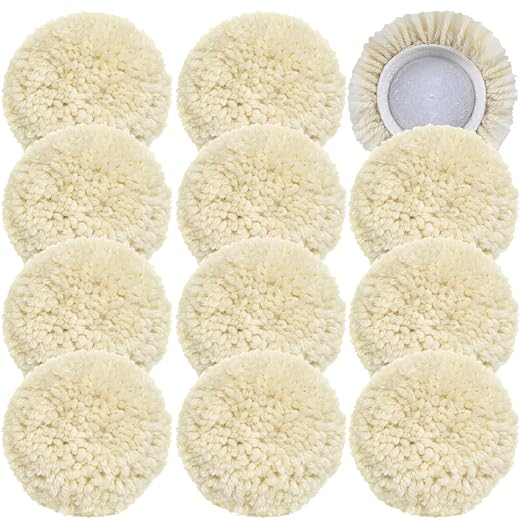 12 PCS Wool Buffing Polishing Pads 3 Inch, Natural Wool Cutting Pads by phepetroll